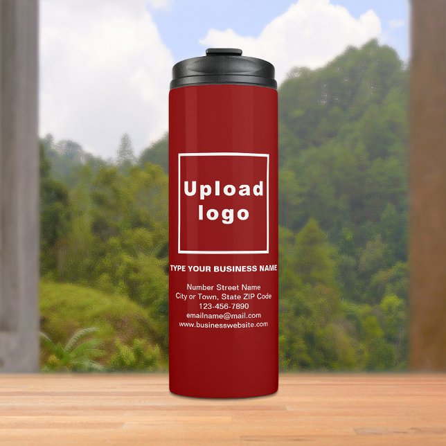 Business Information Red Thermal Tumbler (Build brand name awareness. Your business brand on red thermal tumbler.)