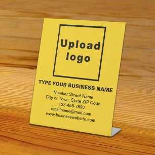 Business Information Yellow Pedestal Sign