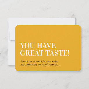BUSINESS INSERT modern thank you amber yellow Card