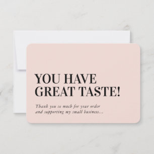 BUSINESS INSERT modern thank you blush pink