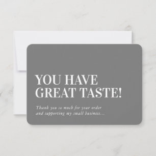 BUSINESS INSERT modern thank you charcoal grey Card