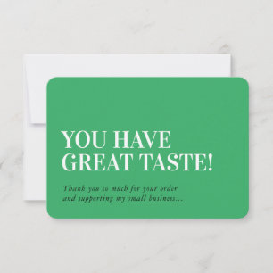 BUSINESS INSERT modern thank you kelly green