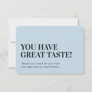 BUSINESS INSERT modern thank you pale blue Card