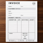 Business Invoice Payment Logo Letterhead<br><div class="desc">Give your clients a polished experience with this personalized receipt, designed especially for small businesses. With dedicated space for customer details—including name, contact info, and date—it helps keep your transactions organized and easy to reference. The complete product/service table offers room to list descriptions, quantities, prices, and totals with clarity and...</div>