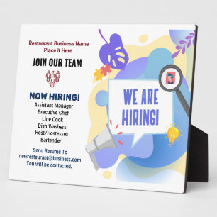 Business Jobs Help Wanted Now Hiring Personalize Plaque