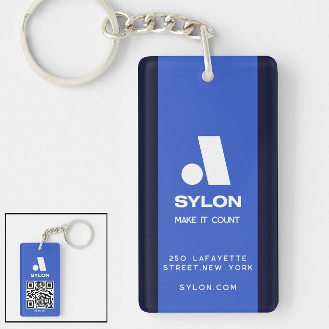 Business keychains minimalist clean simple blue (Creator Uploaded)