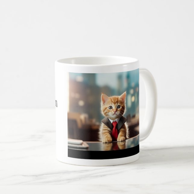 Business Kitten Coffee Mug (Front Right)