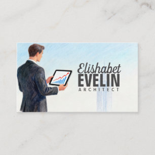 Business Leader Examining Growth Indicators Card