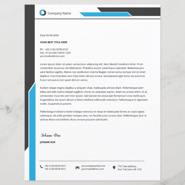 Business Letterhead Template (Front)
