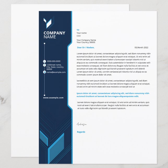 Business letterhead template (Front/Back)