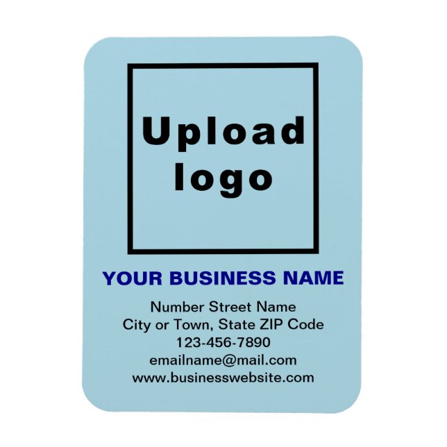 Business Light Blue Flexible Photo Magnet (Vertical)