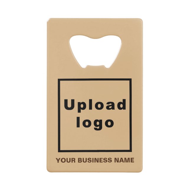 Business Light Brown Rectangle Bottle Opener Credit Card Bottle Opener (Front)