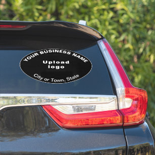Business Location on Black Large Oval Shape Vinyl