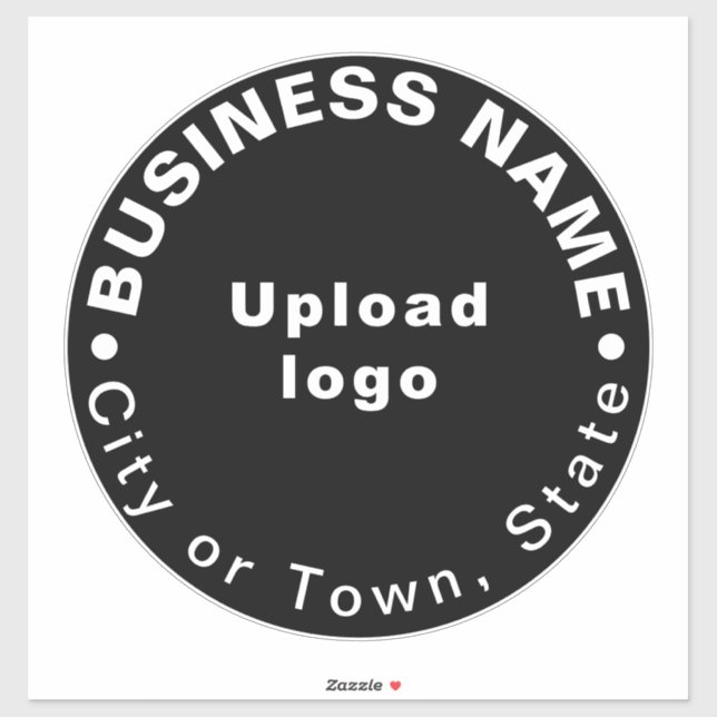 Business Location on Black Large Round Vinyl (Sheet)