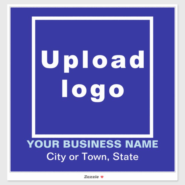 Business Location on Blue Large Square Vinyl (Sheet)