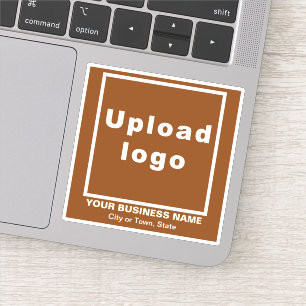 Business Location on Brown Square Vinyl Sticker
