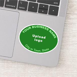 Business Location on Green Oval Shape Vinyl