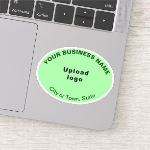 Business Location on Light Green Oval Shape Vinyl