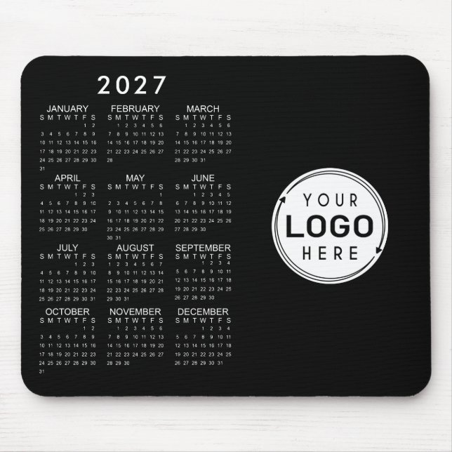 Business Logo 2026 Calendar Custom Colours Simple Mouse Pad (Front)