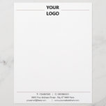 Business Logo Address Contact Info Letterhead<br><div class="desc">Custom Colours and Font - Your Business Letterhead with Logo - Add Your Logo ,  Address and Contact Information - Resize and move or remove with Customization Tool - Choose colours / font / size !</div>