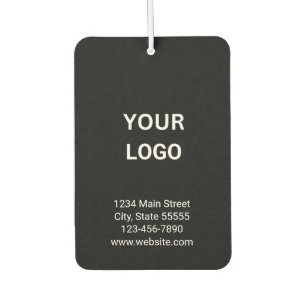 Business Logo Address Phone Website Black & White Air Freshener