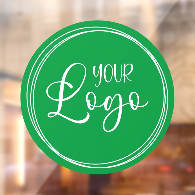 Business Logo against Green Circle Window Cling (Sheet 2)