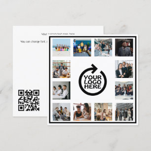 Business Logo and 12 Phot QR Code Personalized 