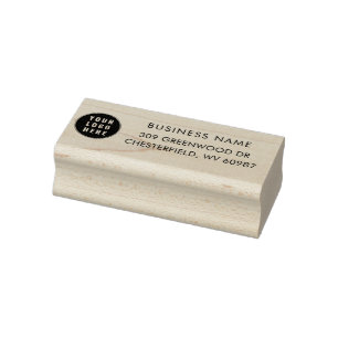 Business Logo and Address Custom Rubber Stamp