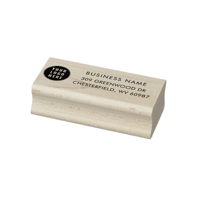 Business Logo and Address Custom Rubber Stamp (Stamp)