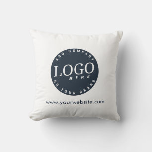 Business Logo and Company Website Showroom Throw Pillow