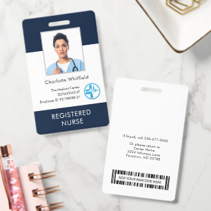 Business Logo and Healthcare Employees Photo ID Badge