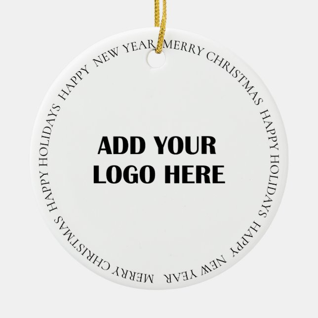 Business Logo and Information Customer   Ceramic Ornament (Front)