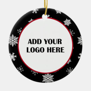 Business Logo and Information Customer  Ceramic Ornament