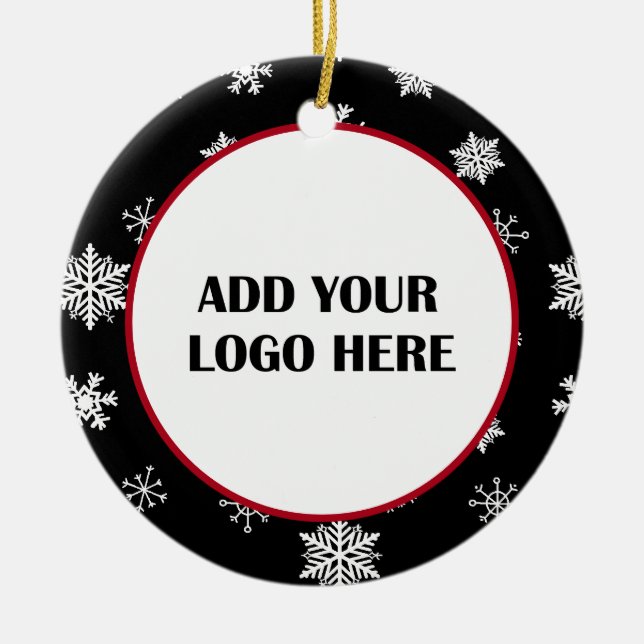 Business Logo and Information Customer  Ceramic Ornament (Front)