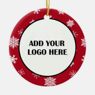 Business Logo and Information Customer   Ceramic Ornament