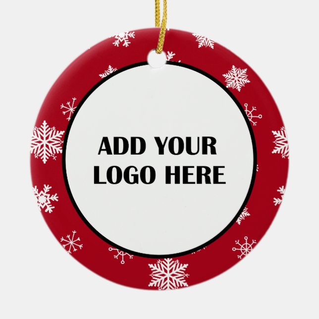 Business Logo and Information Customer   Ceramic Ornament (Front)