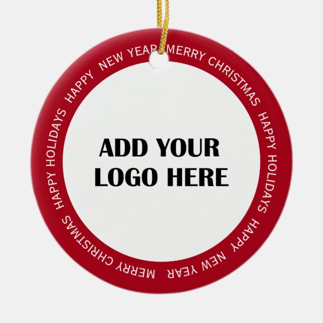 Business Logo and Information Customer  Ceramic Ornament (Front)