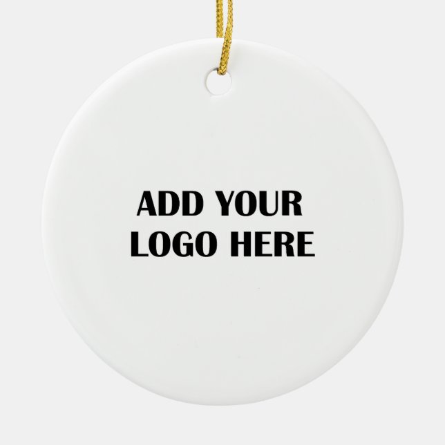 Business Logo and Information Customer Gift Ceramic Ornament (Front)