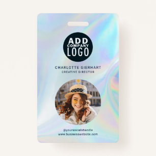 Business Logo and QR Code Employees Photo ID Badge