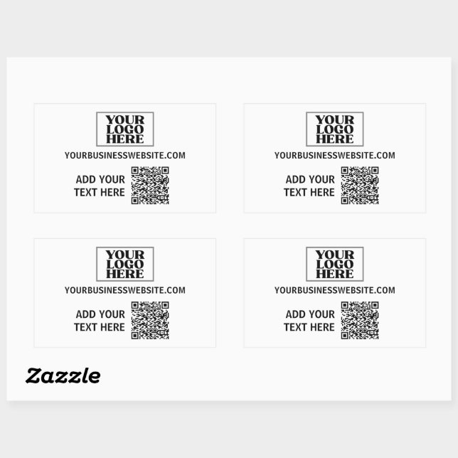 Business Logo and QR Code Sticker (Sheet)