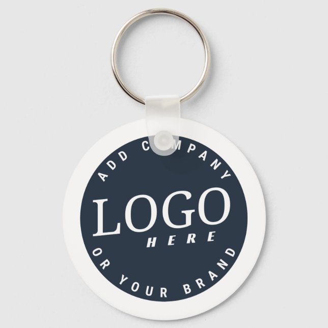 Business Logo and Return Address DIY Modern Keychain (Front)