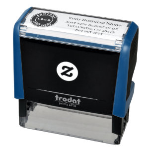 Business Logo and Return Address Modern Self-inking Stamp