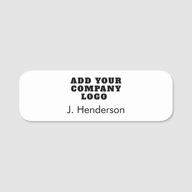 Business Logo and Simple Modern Employees Name Tag (Front)