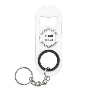 Business Logo and Text Keychain Bottle Opener Gift