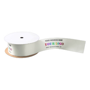 Business Logo and Text Promotional Ribbon Template Satin Ribbon