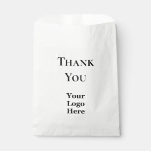 Business Logo and Thank You Black & White Template Favour Bag