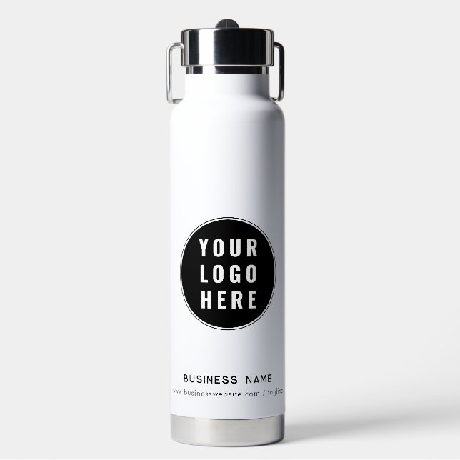 Business Logo and Website Custom Promotional Water Bottle (Front)