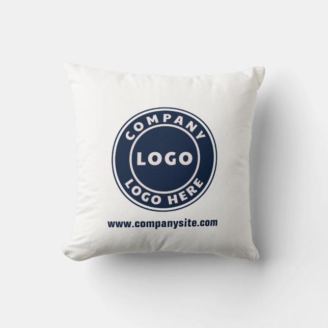 Business Logo Annual Corporate Showroom Throw Pillow (Front)
