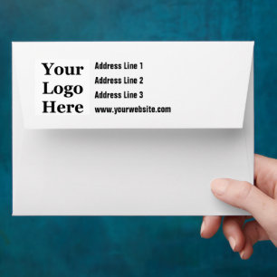 Business Logo Back Flap Return Address Template Envelope