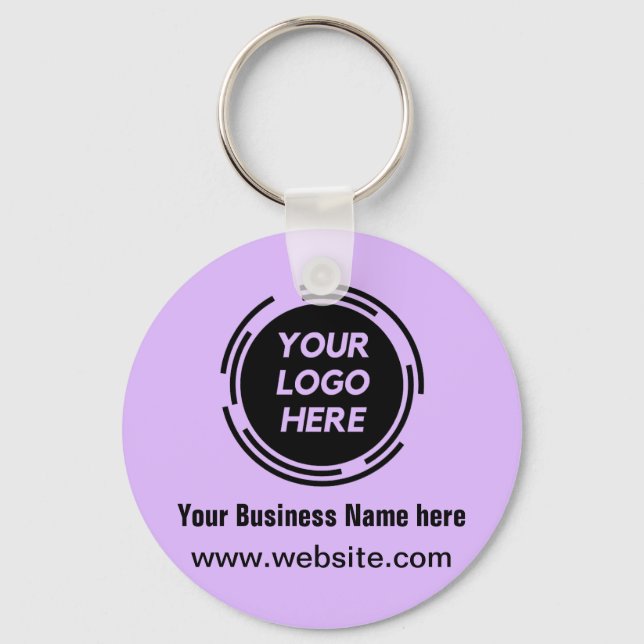 Business Logo Basic Employee Staff Keychain (Front)